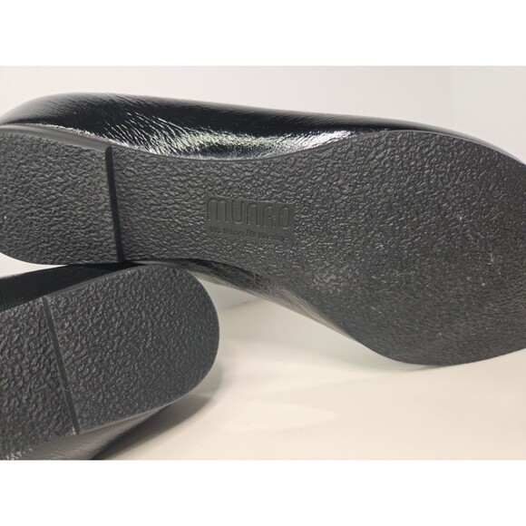 Munro Slip On Comfort Work Loafers S 8.5 M Black Patent Crinkle Leather NWOT - Picture 11 of 11